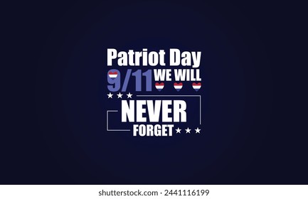 911 Patriot Day Text with usa flag illustration Design  