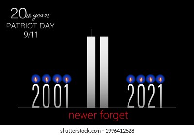 9.11 Patriot's Day and Twin Towers.  black background-landscape
