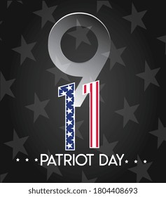 9/11 USA September 11, 2001 Never Forget. Vector conceptual illustration for Patriot Day USA banner or banner. 