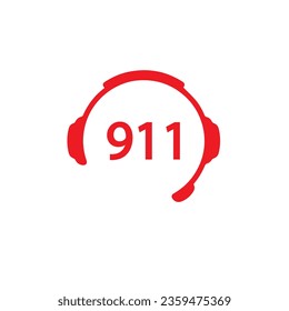 icono 911servicio de llamadas de emergencia. Ilustración del vector