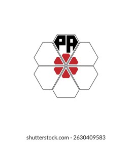 912 diamond shape alphabet letter pentagon geometric educational learning flower logo P A