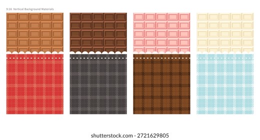 9:16 Vertical Chocolate Background Set｜Background Materials 4-Piece Set – SNS-Ready Card-Style Simple Design