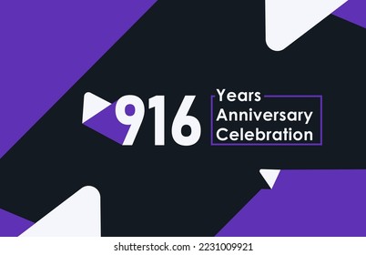 916 years anniversary celebration modern banner template design