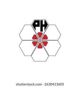 917 diamond shape alphabet letter pentagon geometric educational learning flower logo P H