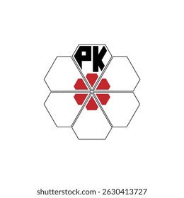 918 diamond shape alphabet letter pentagon geometric educational learning flower logo P K