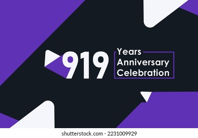919 years anniversary celebration modern banner template design