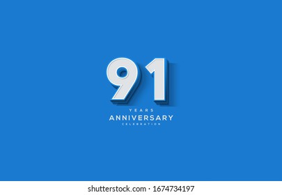 91st  anniversary background with illustrations of white numbers along with the writing below.