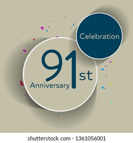 91st anniversary logo with the classic stage, gives a simple feel but looks elegant, this design is suitable for greeting cards or invitation cards