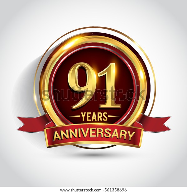 91st Golden Anniversary Logo Ninety One Stock Vector (Royalty Free ...