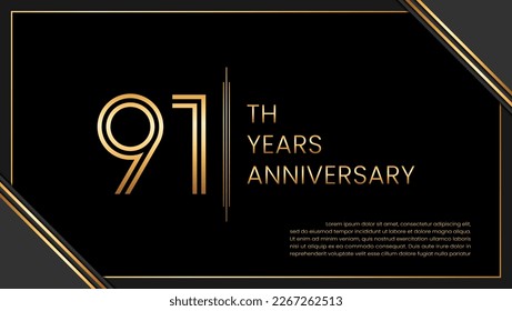 91th year anniversary design template. vector template illustration