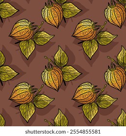 
92  5 000
Seamless pattern, Physalis flower, in the style of line art, bright, isolated, line, tomato, vector