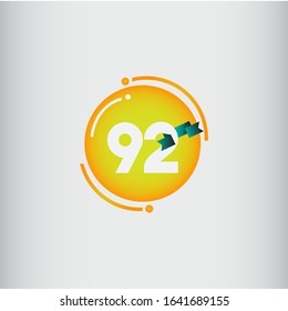 92 anniversary celebration vector concept template design illustration