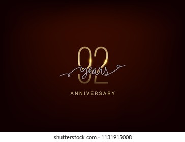 92 Anniversary elegant gold colored isolated on dark background, vector design for celebration, invitation and 