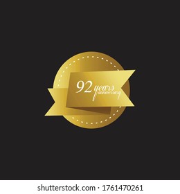 92 Anniversary logo design Set Vector Template Design Illustration
