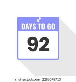 92 Tage Verbleibendes Countdown-Symbol 92 Tage verbleiben, um Werbebanner zu verwenden