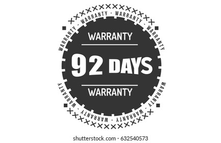 92 days warranty label icon vector vintage