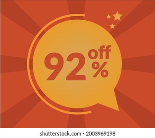 92% discount floating balloon art. Vectorized discount banner
