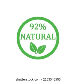 92% Natural Vector Badge Design Icon