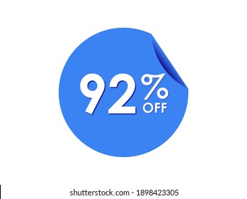 92% OFF Sticker, 92 percent discount Special Offer Price Label