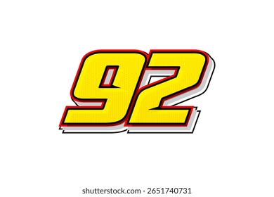 92 número de carrera Plantilla de diseño de Vector moderno EPS 10