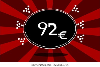 92 Є vector icon. ninety-two euro symbol