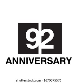 Ilustración de diseño de plantillas vectoriales de celebración de 92 años