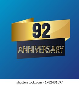 92 year anniversary celebration, vector design for celebrations, invitation cards and greeting cards