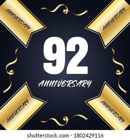 92 year anniversary celebration, vector design for celebrations, invitation cards and greeting cards