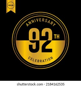 92 year anniversary design template. vector template illustration
