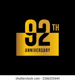 92 year anniversary design template. vector template illustration