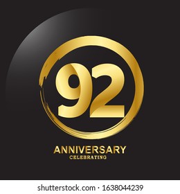 92 Year Anniversary Vector Template Design Illustration