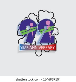 Ilustración de diseño de plantillas vectoriales de 93 años