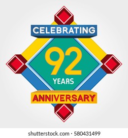 92 Years Anniversary Celebration Design.