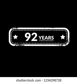 92 years anniversary celebration simple logo