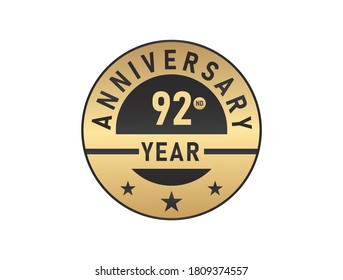 92 years anniversary image vector logotype 