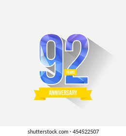 92 Years Anniversary with Low Poly Design