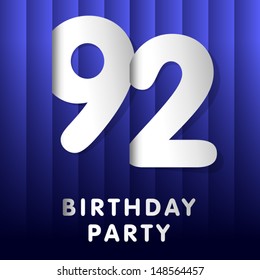 92 years birthday card