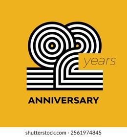 92 years retro anniversary vector template template template design illustration