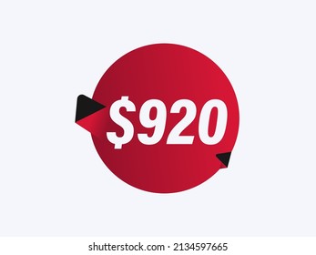 $920 USD sticker vector illustration