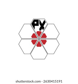 924 diamond shape alphabet letter pentagon geometric educational learning flower logo P X