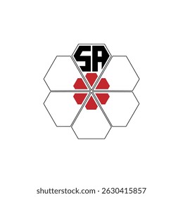 926 diamond shape alphabet letter pentagon geometric educational learning flower logo S A