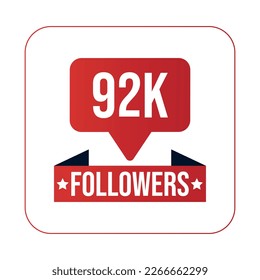 92K Followers Design Template Vector Illustration