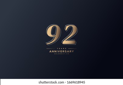92nd anniversary background with illustrations with gold colored figures and the inscriptions below.