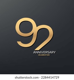 Diseño del logotipo del 92º Aniversario. logo de la celebración moderna del aniversario