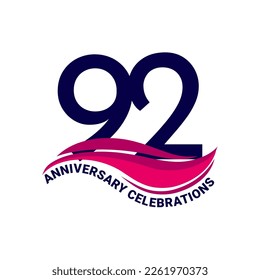 92th anniversary celebration logo design. Vector Eps10