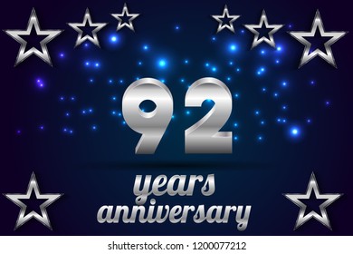 92th Anniversary numbers. background for anniversary 