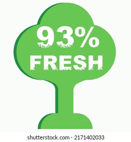 93% 6everyday graphic label or sticker on white background, vector design illustration. Suitable for product label