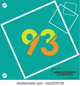 93 anniversary celebration vector concept template design illustration