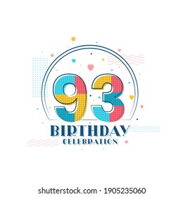 93 Birthday Celebration Modern 93rd Birthday Stock Vector (Royalty Free ...