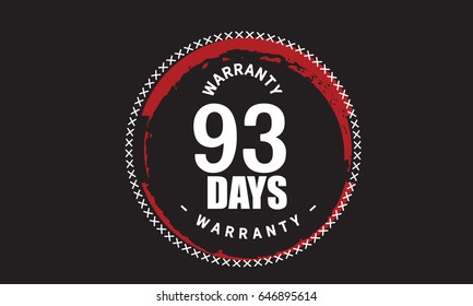 93 days warranty icon vector